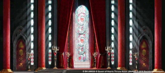 Queen of Hearts Throne Room Alice in Wonderland Backdrop