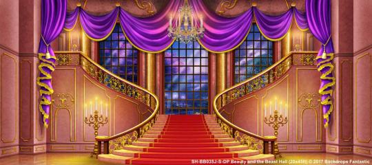 Beauty and the Beast Hall 1 SH-BB035-S-DP 20x45 Backdrop Rental