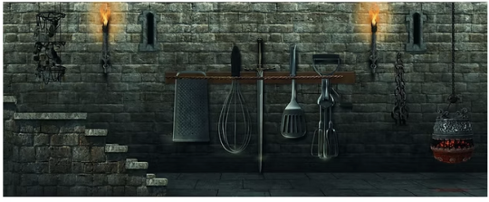 Dungeon with Cooking Utensils