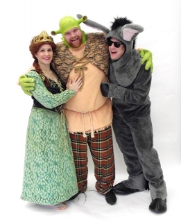 Fiona, Shrek, and Donkey Shrek the musical fiona shrek and donkey costumes