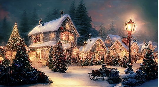 Village Backdrop A Christmas Carol