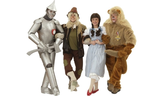 Rental Costumes for The Wizard of Oz - Tin Man, Scarecrow, Dorothy Gale, Cowardly Lion