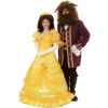 Rental Costumes for Beauty and the Beast - Belle in Her Iconic Yellow Ballgown and the Beast Pictured with Rental Wig