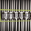 A black and white striped background with the Beetlejuice JR logo
