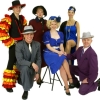 Rental Costumes for Guys and Dolls - Male Calypso Dancer, Sky Masterson, General Matilda Cartwright, Adelaide, Hot Box Girl in her Take Back the Mink outfit, and Nathan Detroit