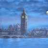 london skyline at night backdrop used in productions of Oliver and Peter Pan