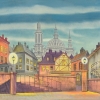 Grosh Tenement Street Backdrop used in the productions of Scrooge and Sound of Music