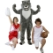 Rental Costumes for High School Musical - East High School Cheerleader, East High School Wildcat Mascot, Troy Bolton in his East High School Basketball uniform