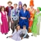 Rental Costumes for Mary Poppins – Conversation Shop Chorus Female, Conversation Shop Chorus Man, Burt, Mary Poppins, Annie (Purple), Mrs. Corry (Orange), Fannie (Green), The Banks’ Children Jane and Michael