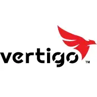 The word 'Vertigo' next to a red bird in flight