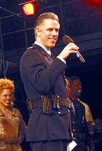 Jeff McCarthy at the final bow of Urinetown. photo by Aubrey Reuben